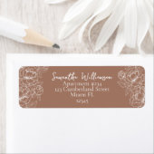 Étiquette Rustic Mocha Mousse Classic Mariage Adresse de ret (En situation)