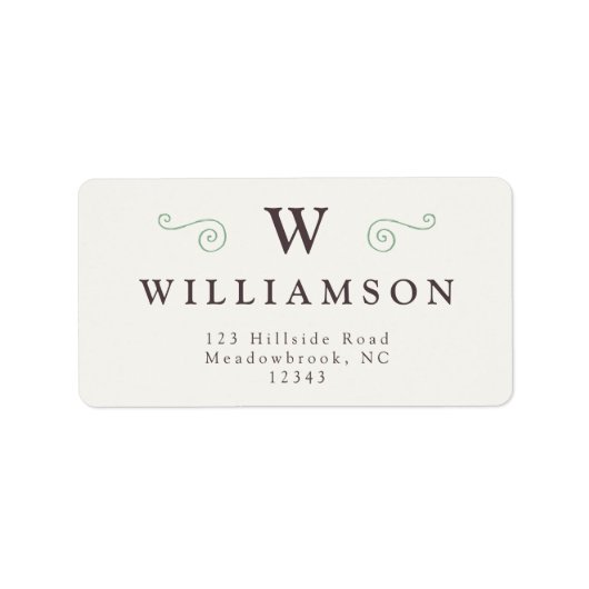 Étiquette Rustic Modern Monogramme Adresse de retour (Devant)