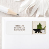 Étiquette Rustic Mountain Country Silhouette Adresse de l'ou (En situation)