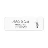 Étiquette Rustic Pine Tree Woodland Wedding Return Address (Devant)