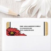 Étiquette Rustic Poinsettia Holiday (En situation)