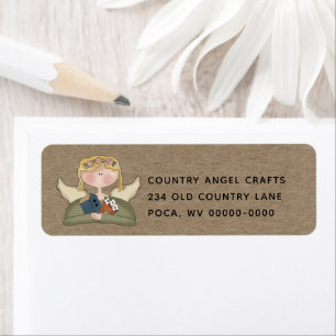 Étiquette Rustic Primitive Country Angel Adresse de retour L