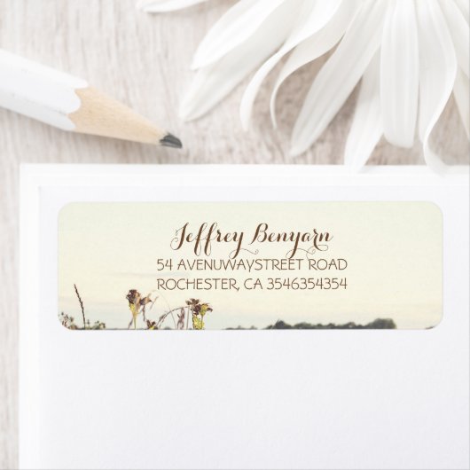 Étiquette Rustic Rural Wild Grasses Mariage (En situation)