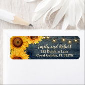 Étiquette Rustic Sunflower String Lights Adresse de retour (En situation)