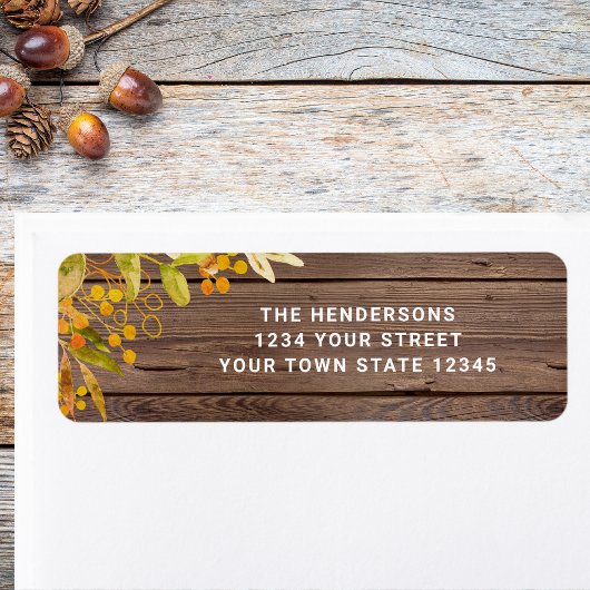 Étiquette Rustic Thanksgiving Adresse de retour