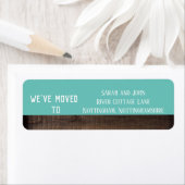 Étiquette Rustic Turquoise Nous avons déménagé un nouveau Ét (En situation)