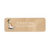 Étiquette Rustic Vintage Winter Kraft (Devant)