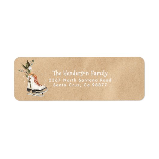 Étiquette Rustic Vintage Winter Kraft (Devant)