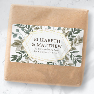 Étiquette Rustic Watercolor Foliing Mariage Livraison