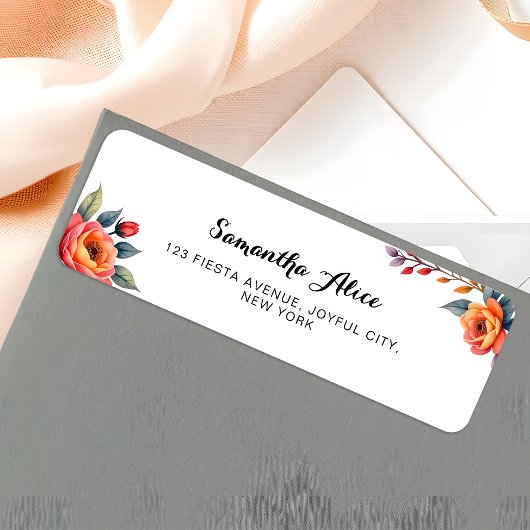 Étiquette Rustic Watercolor Folthday Adresse de retour