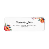 Étiquette Rustic Watercolor Folthday Adresse de retour (Devant)