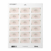 Étiquette Rustic Watercolor Peach and Green Minimal Address (Feuille entière)