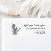 Étiquette Rustic Waters Can et Lavender Adresse de retour (En situation)