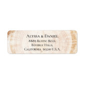 Étiquette Rustic Wedding Wood grain tree bark ring Custom (Devant)