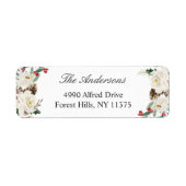 Étiquette Rustic Winter Floral Berry Holiday Adresse de reto (Devant)