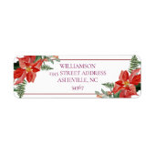Étiquette Rustic Winter Poinsettia Red Christmas Wedding (Devant)