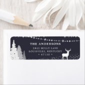 Étiquette Rustic Winter Woodland Deer Adresse (En situation)