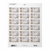 Étiquette Rustic Wood Country Ferme Rose Script Retour (Feuille entière)