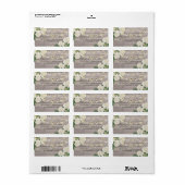 Étiquette Rustic Wood Floral String Lights Mariage Adresse (Feuille entière)