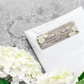 Étiquette Rustic Wood Floral String Lights Mariage Adresse