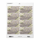 Étiquette Rustic Wood Floral String Lights Mariage Adresse (Feuille entière)