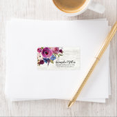 Étiquette Rustic Wood Plum Blue Floral Adresse de retour Lab (En situation)