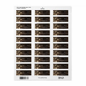 Étiquette Rustic Wood String Lights Mariage Adresse de retou (Feuille entière)