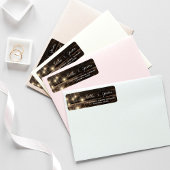 Étiquette Rustic Wood String Lights Mariage Adresse de retou