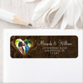 Étiquette Rustic Wood Tree Mariage Adresse (En situation)