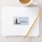 Étiquette Rustic Woodland Bears Baby shower Adresse de retou (En situation)