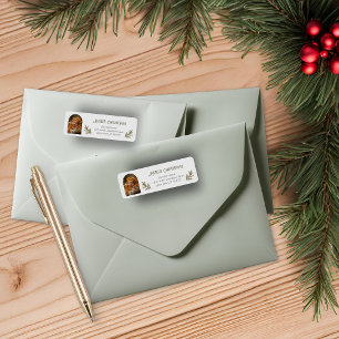 Étiquette Rustic Woodland Christmas Retourner l'adresse