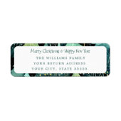 Étiquette Rustic Woodland Green Holiday Adresse de retour (Devant)