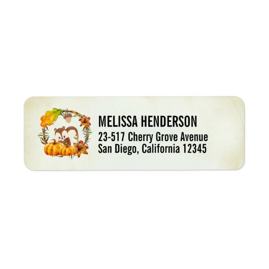 Étiquette Rustic Wreath (Devant)