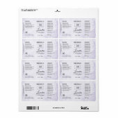 Étiquette rustique à la lavande personnalisable de (Feuille entière)