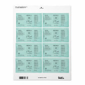 Étiquette rustique à la menthe personnalisable de (Feuille entière)