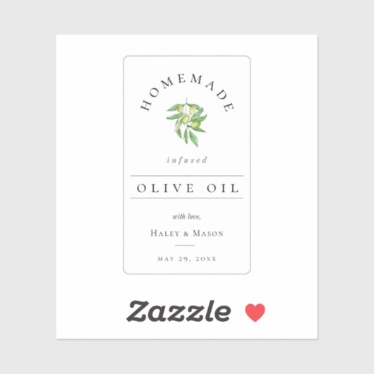 Étiquette rustique à l'huile d'olive maison (Feuille)