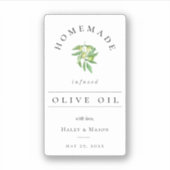 Étiquette rustique à l'huile d'olive maison (Devant)