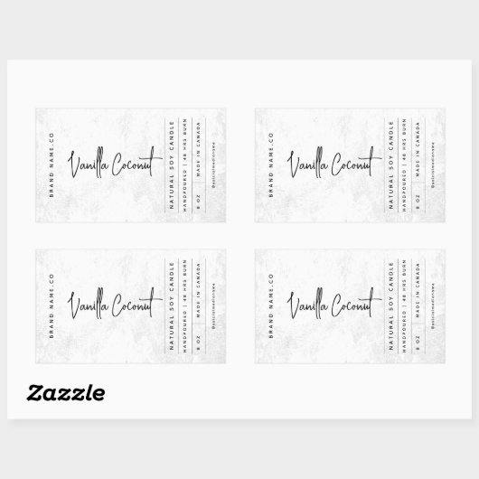 Étiquette rustique blanc moderne (Feuille)