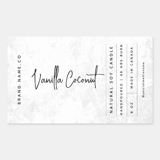 Étiquette rustique blanc moderne (Devant)