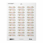 Étiquette Rustique Boho Blush Rose Rose Rose Adresse Florale (Feuille entière)