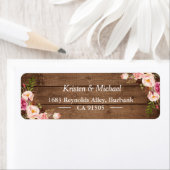 Étiquette Rustique Bois Blush rose Romantique Floral (En situation)