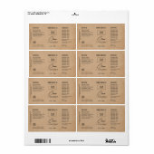 Étiquette rustique Brown personnalisable (Feuille entière)