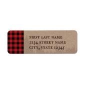 Étiquette Rustique Buffalo Plaid Lumberjack Adresse (Devant)