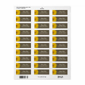 Étiquette Rustique Burlap Tournesol Pays Chic (Feuille entière)