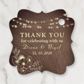 Étiquette Rustique Chaîne illumine Mariage Favor (Dos)