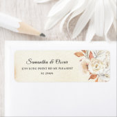 Étiquette Rustique Citrouilles et fleurs d'automne  (En situation)