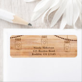 Étiquette Rustique Country Wood & Mason Jars Barn Mariage (En situation)