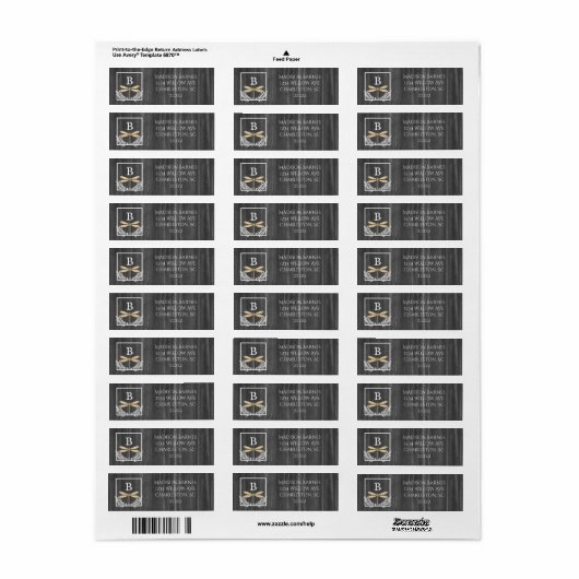Étiquette Rustique de la libellule d'or (Feuille entière)