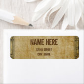 Étiquette rustique de l'ancienne adresse de retour (En situation)