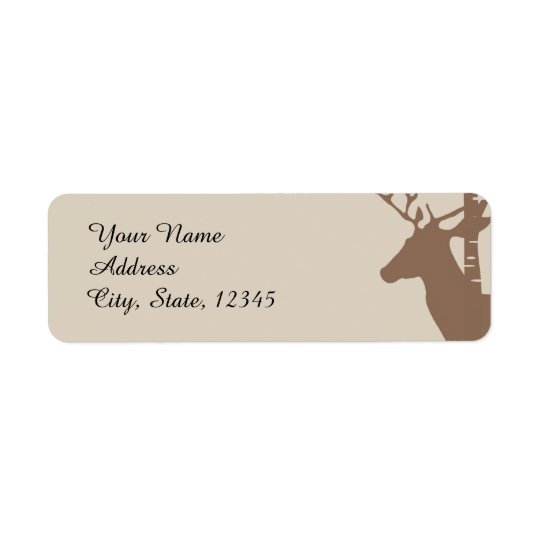 Étiquette rustique de mariage d'arbres et de cerfs